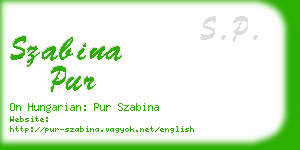 szabina pur business card